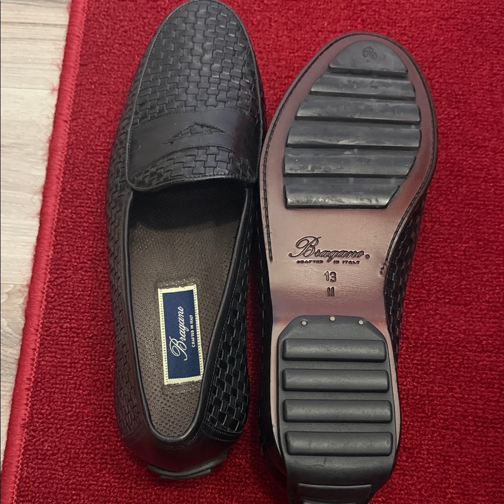 Woven Leather Loafers in Brown